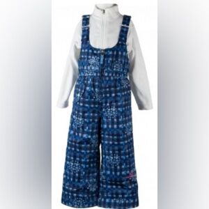 Obermeyer Blue Plaid Kids Snow Overalls